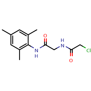 Chemical structure of 2-Chloro-n-{[(2,4,6-trimethylphenyl)carbamoyl]methyl}acetamide , CAS 757220-30-7, AChemBlock Y221466