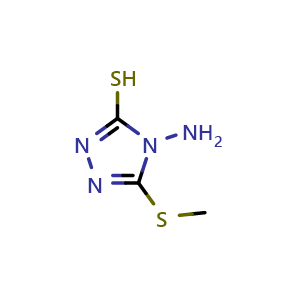 Chemical structure of 4-Amino-5-(methylsulfanyl)-4h-1,2,4-triazole-3-thiol , CAS 21532-03-6, AChemBlock Y221467
