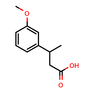 Chemical structure of 3-(3-Methoxyphenyl)butanoic acid , CAS 37730-33-9, AChemBlock Y221473