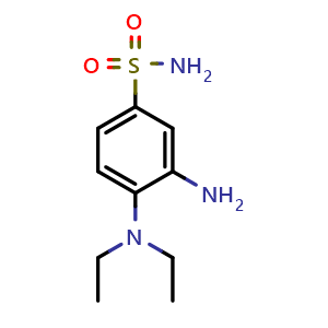 Chemical structure of 3-Amino-4-(diethylamino)benzene-1-sulfonamide , CAS 41893-78-1, AChemBlock Y221489