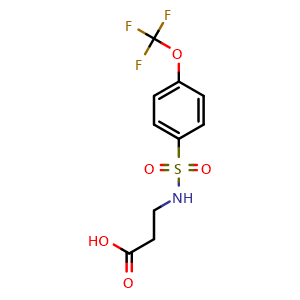 Chemical structure of 3-[4-(trifluoromethoxy)benzenesulfonamido]propanoic acid , CAS 781626-95-7, AChemBlock Y221490