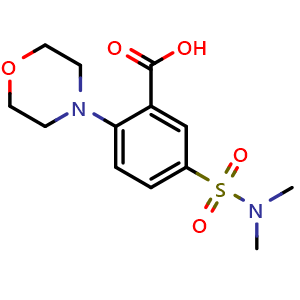 Chemical structure of 5-(Dimethylsulfamoyl)-2-(morpholin-4-yl)benzoic acid , CAS 790271-10-2, AChemBlock Y221500