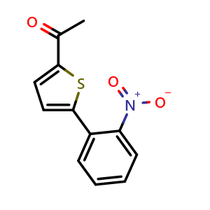 Chemical structure of 1-[5-(2-nitrophenyl)thiophen-2-yl]ethan-1-one , CAS 70013-40-0, AChemBlock Y221515
