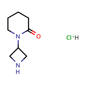 Chemical structure of 1-(Azetidin-3-yl)piperidin-2-one hydrochloride , CAS 1432680-40-4, AChemBlock Y221516