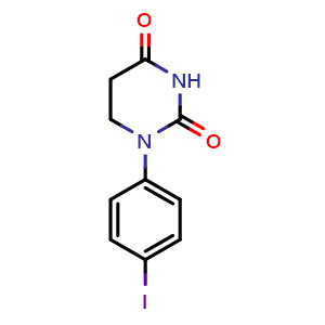 Chemical structure of 1-(4-Iodophenyl)dihydropyrimidine-2,4(1h,3h)-dione , CAS 1528991-21-0, AChemBlock Y221518