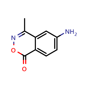 Chemical structure of 6-Amino-4-methyl-1h-2,3-benzoxazin-1-one , CAS 217196-94-6, AChemBlock Y221520