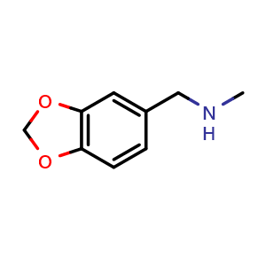 Chemical structure of (1,3-Dioxaindan-5-ylmethyl)(methyl)amine , CAS 15205-27-3, AChemBlock Y221523