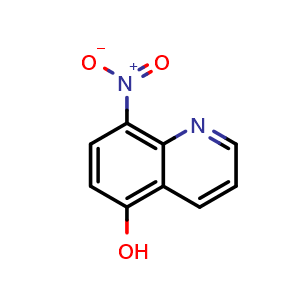 Chemical structure of 8-Nitroquinolin-5-ol , CAS 129717-35-7, AChemBlock Y221535