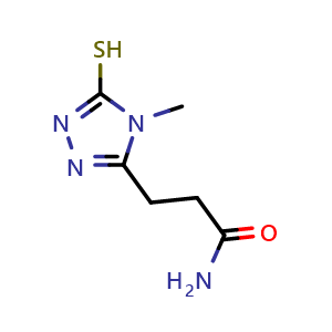 Chemical structure of 3-(4-Methyl-5-sulfanyl-4h-1,2,4-triazol-3-yl)propanamide , CAS 854137-67-0, AChemBlock Y221557