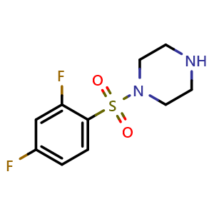 Chemical structure of 1-(2,4-Difluorobenzenesulfonyl)piperazine , CAS 847783-38-4, AChemBlock Y221559