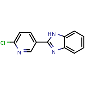 Chemical structure of 2-(6-Chloropyridin-3-yl)-1h-1,3-benzodiazole , CAS 54661-55-1, AChemBlock Y221569