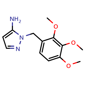 Chemical structure of 1-[(2,3,4-trimethoxyphenyl)methyl]-1h-pyrazol-5-amine , CAS 956780-52-2, AChemBlock Y221570