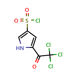 Chemical structure of 5-(2,2,2-Trichloroacetyl)-1h-pyrrole-3-sulfonyl chloride , CAS 867330-05-0, AChemBlock Y221593