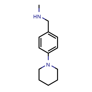 Chemical structure of Methyl({[4-(piperidin-1-yl)phenyl]methyl})amine , CAS 852180-55-3, AChemBlock Y221600