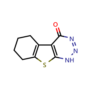 Chemical structure of 5,6,7,8-Tetrahydro[1]benzothieno[2,3-d]-1,2,3-triazin-4(1H)-one , CAS 38359-86-3, AChemBlock Y221601