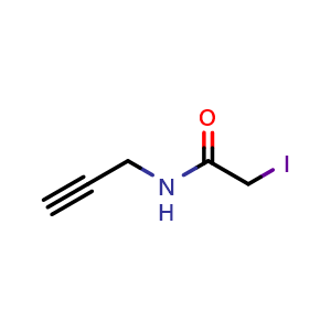 Chemical structure of 2-Iodo-n-(prop-2-yn-1-yl)acetamide , CAS 1010386-64-7, AChemBlock Y221627