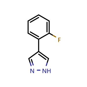 Chemical structure of 4-(2-Fluorophenyl)-1h-pyrazole , CAS 1037828-70-8, AChemBlock Y221631