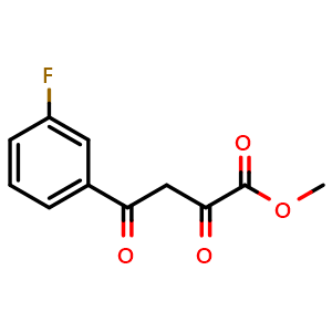 Chemical structure of Methyl 4-(3-fluorophenyl)-2,4-dioxobutanoate , CAS 1037130-71-4, AChemBlock Y221637