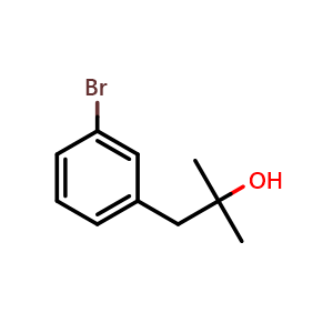 Chemical structure of 1-(3-Bromophenyl)-2-methylpropan-2-ol , CAS 3762-39-8, AChemBlock Y221651