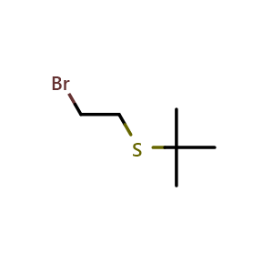 Chemical structure of 2-[(2-bromoethyl)sulfanyl]-2-methylpropane , CAS 5755-60-2, AChemBlock Y221652