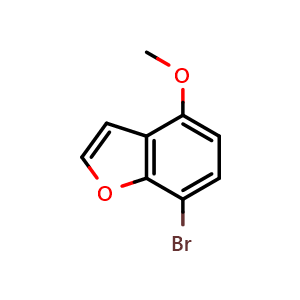 Chemical structure of 7-Bromo-4-methoxy-1-benzofuran , CAS 286836-01-9, AChemBlock Y221654