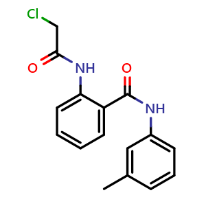 Chemical structure of 2-(2-Chloroacetamido)-n-(3-methylphenyl)benzamide , CAS 22312-75-0, AChemBlock Y221656