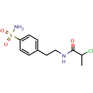 Chemical structure of 2-Chloro-n-[2-(4-sulfamoylphenyl)ethyl]propanamide , CAS 923190-13-0, AChemBlock Y221682
