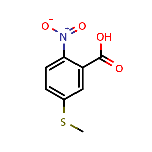 Chemical structure of 5-(Methylsulfanyl)-2-nitrobenzoic acid , CAS 68701-32-6, AChemBlock Y221700