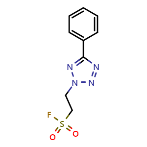 Chemical structure of 2-(5-Phenyl-2h-1,2,3,4-tetrazol-2-yl)ethane-1-sulfonyl fluoride , CAS 877964-24-4, AChemBlock Y221703