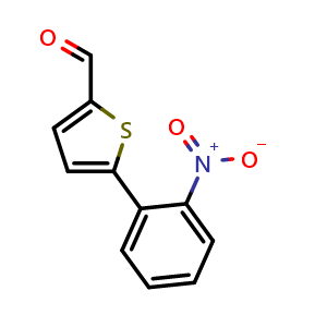 Chemical structure of 5-(2-Nitrophenyl)thiophene-2-carbaldehyde , CAS 42545-34-6, AChemBlock Y221714