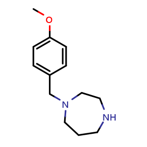 Chemical structure of 1-[(4-methoxyphenyl)methyl]-1,4-diazepane , CAS 61903-26-2, AChemBlock Y221722