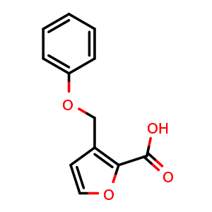 Chemical structure of 3-(Phenoxymethyl)furan-2-carboxylic acid , CAS 923129-70-8, AChemBlock Y221741