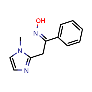 Chemical structure of n-[2-(1-methyl-1h-imidazol-2-yl)-1-phenylethylidene]hydroxylamine , CAS 929974-03-8, AChemBlock Y221745