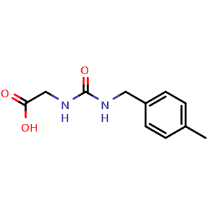 Chemical structure of 2-({[(4-methylphenyl)methyl]carbamoyl}amino)acetic acid , CAS 923233-37-8, AChemBlock Y221753
