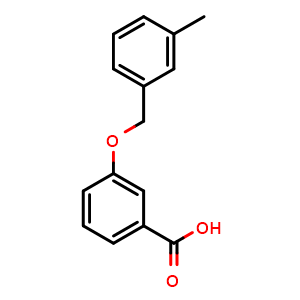 Chemical structure of 3-[(3-methylphenyl)methoxy]benzoic acid , CAS 923132-86-9, AChemBlock Y221757