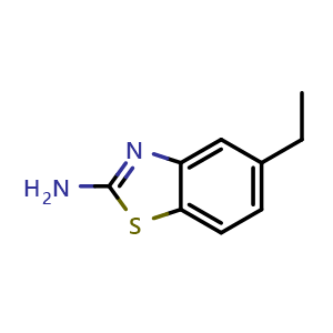 Chemical structure of 5-Ethyl-1,3-benzothiazol-2-amine , CAS 90382-08-4, AChemBlock Y221763