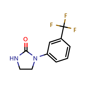 Chemical structure of 1-[3-(trifluoromethyl)phenyl]imidazolidin-2-one , CAS 14088-95-0, AChemBlock Y221767