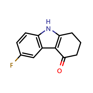 Chemical structure of 6-Fluoro-2,3,4,9-tetrahydro-1h-carbazol-4-one , CAS 88368-12-1, AChemBlock Y221770