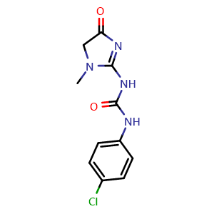 Chemical structure of 1-(4-Chlorophenyl)-3-(1-methyl-4-oxo-4,5-dihydro-1h-imidazol-2-yl)urea , CAS 58030-63-0, AChemBlock Y221771