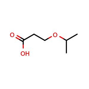 Chemical structure of 3-(Propan-2-yloxy)propanoic acid , CAS 41255-85-0, AChemBlock Y221774