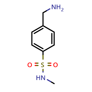 Chemical structure of 4-(Aminomethyl)-n-methylbenzene-1-sulfonamide , CAS 101252-53-3, AChemBlock Y221780