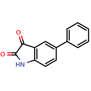 Chemical structure of 5-Phenyl-2,3-dihydro-1h-indole-2,3-dione , CAS 109496-98-2, AChemBlock Y221785