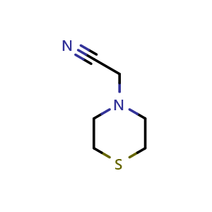 Chemical structure of 2-(Thiomorpholin-4-yl)acetonitrile , CAS 53515-34-7, AChemBlock Y221790