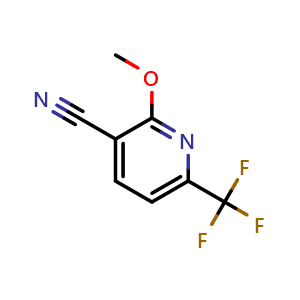 Chemical structure of 2-Methoxy-6-(trifluoromethyl)pyridine-3-carbonitrile , CAS 935519-13-4, AChemBlock Y221794