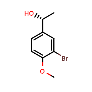 Chemical structure of (1r)-1-(3-Bromo-4-methoxyphenyl)ethan-1-ol , CAS 1212173-31-3, AChemBlock Y221800