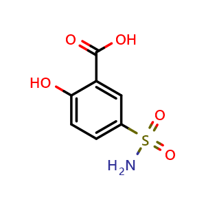 Chemical structure of 2-Hydroxy-5-sulfamoylbenzoic acid , CAS 5378-41-6, AChemBlock Y221807