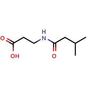 Chemical structure of 3-(3-Methylbutanamido)propanoic acid , CAS 923249-19-8, AChemBlock Y221823
