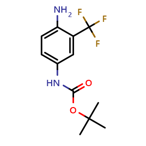 Chemical structure of Tert-butyl n-[4-amino-3-(trifluoromethyl)phenyl]carbamate , CAS 1016506-18-5, AChemBlock Y221827