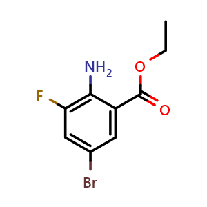 Chemical structure of Ethyl 2-amino-5-bromo-3-fluorobenzoate , CAS 1183479-43-7, AChemBlock Y221834