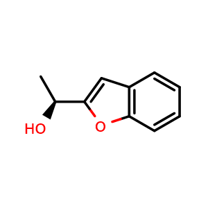 Chemical structure of (1s)-1-(1-Benzofuran-2-yl)ethan-1-ol , CAS 324761-15-1, AChemBlock Y221856